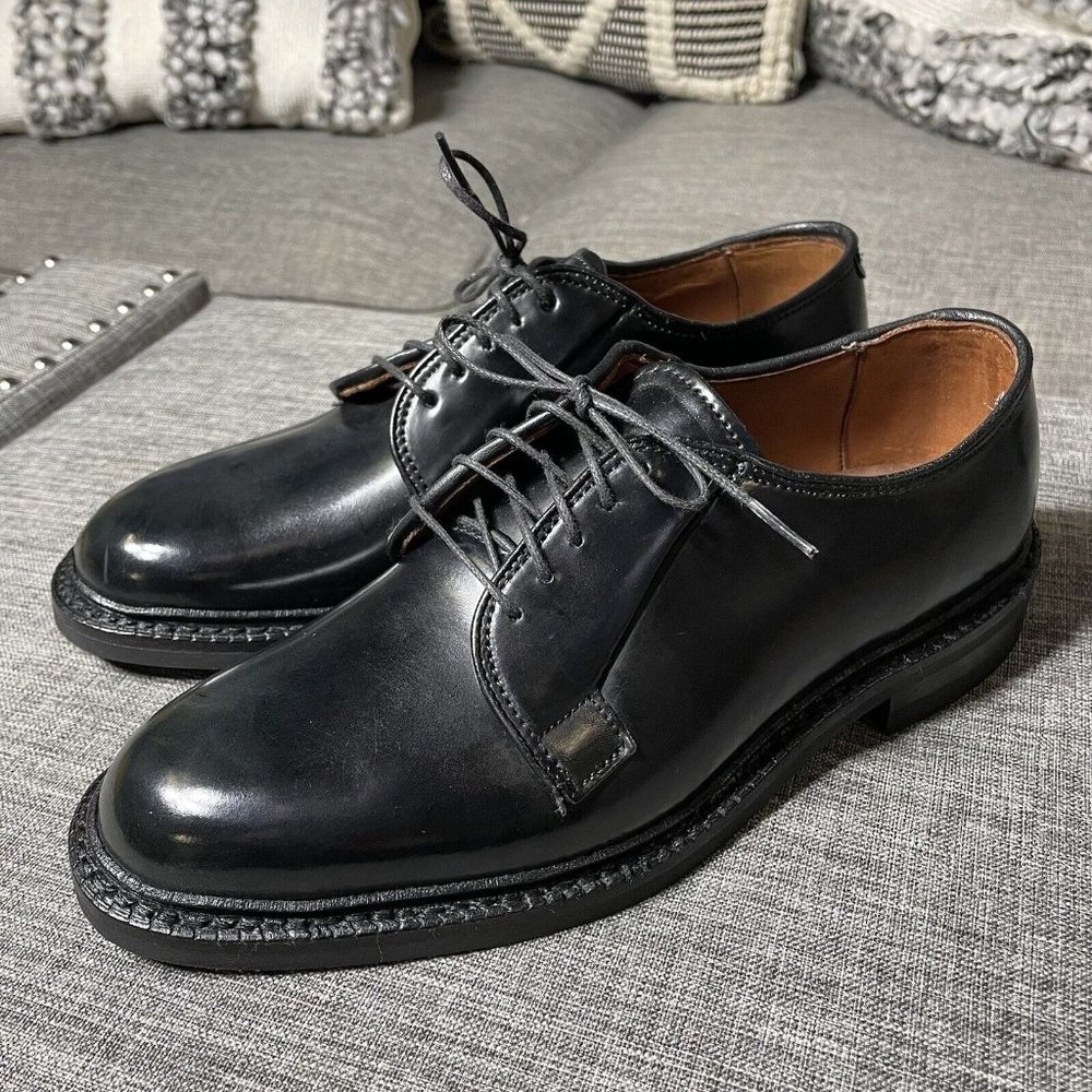 NEW ALLEN EDMONDS LEEDS SHELL CORDOVAN BLACK  DRESS SHOES 6D PTB DAINITE